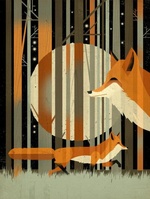 East End Prints Midnight Foxes Dieter