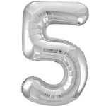 Foil Helium Balloon 34 inch Silver 5 (Inflated)