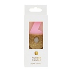 We Heart Birthdays Glitter Number Candle 6, Pink