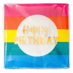 Rainbow Happy Birthday Napkins 33Cm