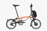 2023 Brompton Electric C Line Explore Mid Folding Bike in Fire Coral