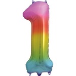 Foil Helium Balloon 34 inch Rainbow 1 (Inflated)