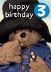 Paddington Age 3 Card