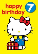 Hello Kitty Age 7 Card