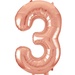 Foil Helium Balloon 34 inch Rose Gold 3 (Inflated)