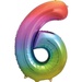 Foil Helium Balloon 34 inch Rainbow 6 (Inflated)