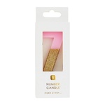 We Heart Birthdays Glitter Number Candle 7, Pink