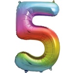 Foil Helium Balloon 34 inch Rainbow 5 (Inflated)