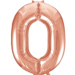 Foil Helium Balloon 34 inch Rose Gold 0 (Inflated)