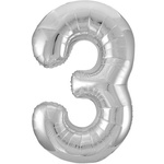 Foil Helium Balloon 34 inch Silver 3 (Inflated)